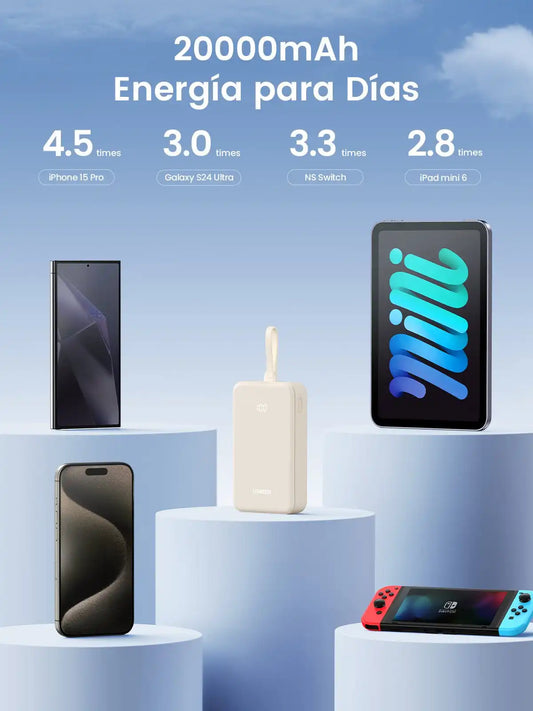 UGREEN Power Bank 20000mAh 22.5W with Built-in USB-C Cable