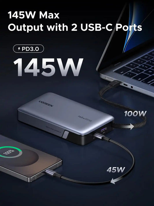 UGREEN Nexode Power Bank 20000mAh 145W with Built-in USB-C Cable