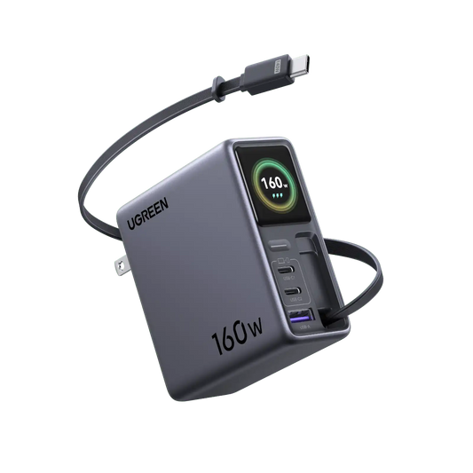 UGREEN Nexode Pro 160W Charger with Retractable USB-C Cable