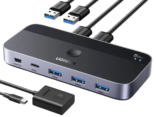 UGREEN USB 3.0 Switch 2 Computers Sharing USB C & A Devices