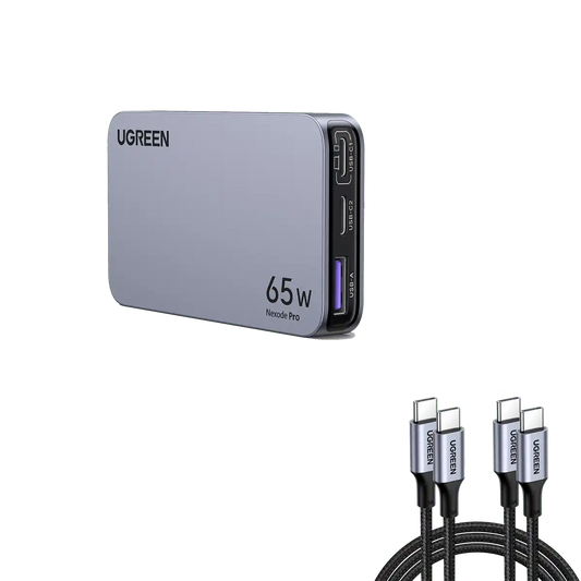 Nexode Pro 65W Ultra Slim iPhone Charger with 6.6FT 100W USB C Cable 2 Pack