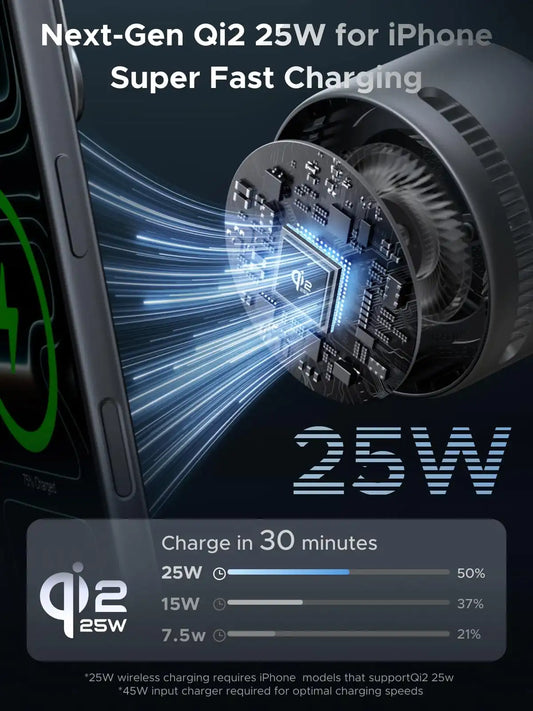 UGREEN MagFlow Pro Qi2 25W 2-in-1 Wireless Charger with Cooling