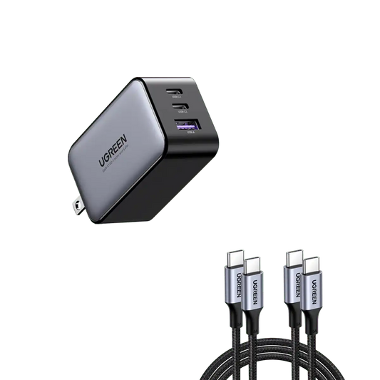 UGREEN Nexode 65W USB C GaN Charger-3 Ports Wall Charger Bundle