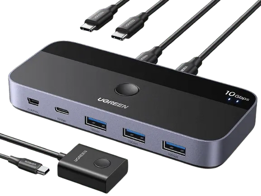 UGREEN USBC Switch - 2-Port, 4 x USB 3.2, 10Gbps Data